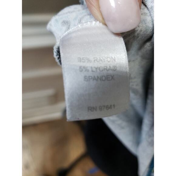 J Jill Wearever Tunic Top Women XS Blue Black Paisley Rayon Stretch Boho Casual - Picture 9 of 9